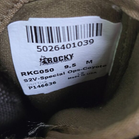 Rocky S2V Composite Toe Tactical Combat Boots Coyote Team Leather Size 9.5M - Picture 9 of 9